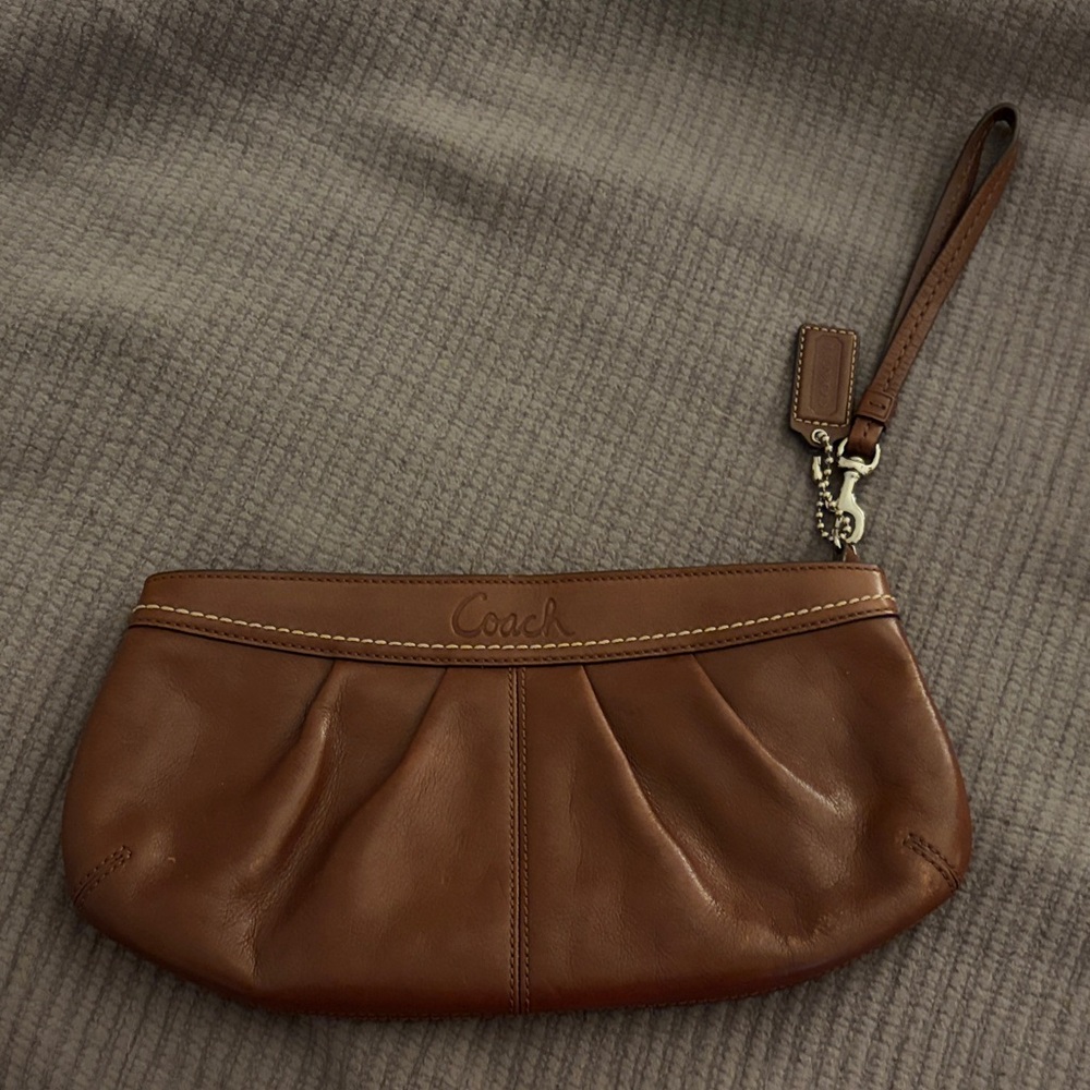 Coach Tan Leather Wristlet